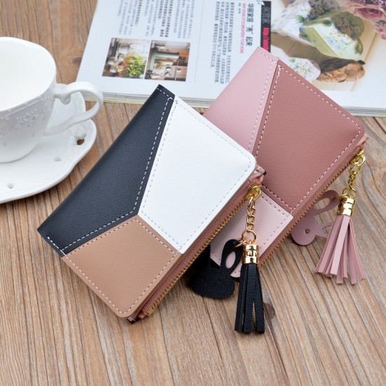 Handbag for women - long style zipper handbag with strap, soft leather wallet, fashionable patchwork handbag for mother, multi-card bag for card holder New men's wallet - long style men's purse - men's vertical style fashionable casual soft leather bag - 