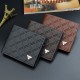 New men's wallet - short style wallet, men's youth fashion casual check pattern multi-card slot thin soft leather wallet, zero wallet