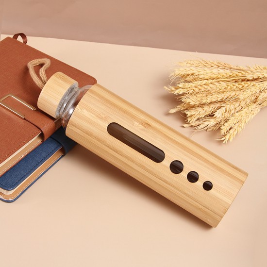 Customized factory-direct bamboo shells, heat-resistant high-borosilicate glass mugs, simple and modern handle lids, wholesale