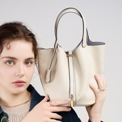 Korean style women's genuine leather, 2025 new models, light luxury, niche, high-end capsule chestnut cowhide bags