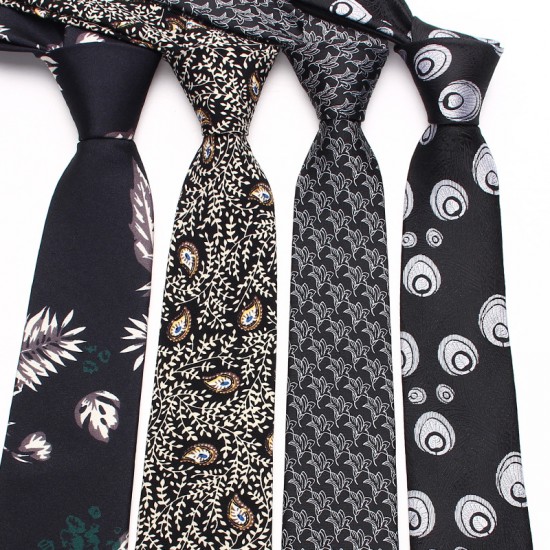Black tie, cashew nut flower, British-Korean style, casual, small personalized pattern, 7cm jacquard tie, factory in stock Black tie, cashew nut flower, British-Korean style, casual, small personalized pattern, 7cm jacquard tie, factory in stock