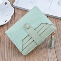 New style women's purse - short length, money clip, female student, fashionable lettering print mini small leather bag with hanging loop, detachable zipper zero wallet