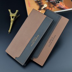Men's wallet - long style, money clip, fashionable and patchwork color collision thin style for young men, multi-card slot, large capacity, fashionable and casual suit bag.