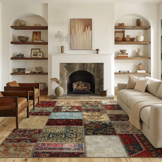 American retro Moroccan carpets, ethnic-style living room sofa coffee table rugs, and bedroom coffee table rugs Wall-to-wall homestay decorative carpet