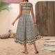 Spring and summer cross-border European and American new style fashion sleeveless round neck positioned print romantic floral plus size dress for women 2025