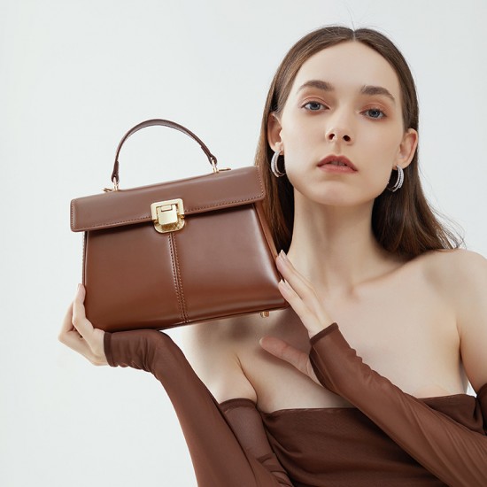 2025 new horseshoe buckle commuter genuine leather Kelly bag, a high-quality shoulder and crossbody handbag
