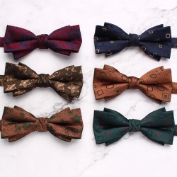 Men's groom's wedding bow ties, Chinese-style bow ties for formal photoshoots, stylish striped bow ties, available from manufacturers.