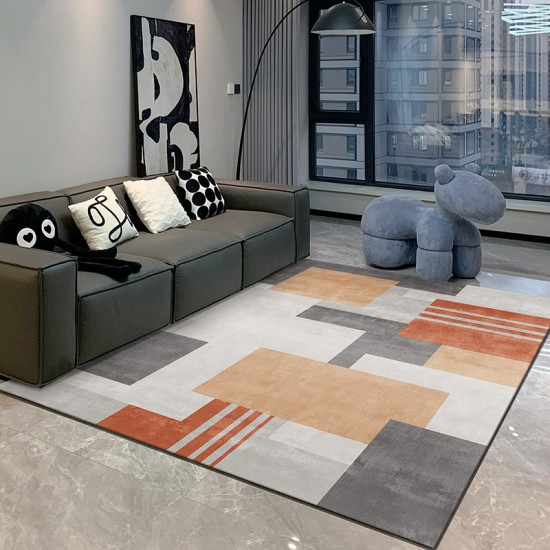 Simple geometric living room carpet, printed bedroom wall-to-wall rug Dirt-resistant floor mats for modern sofa and coffee table rugs. Simple geometric living room carpet, printed bedroom wall-to-wall rug Dirt-resistant floor mats for modern sofa and coffee table rugs.
