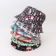 Cross-border European and American tie-dye, colorful, reversible bucket hat for women, spring and summer, leaf graffiti sun protection hat.
