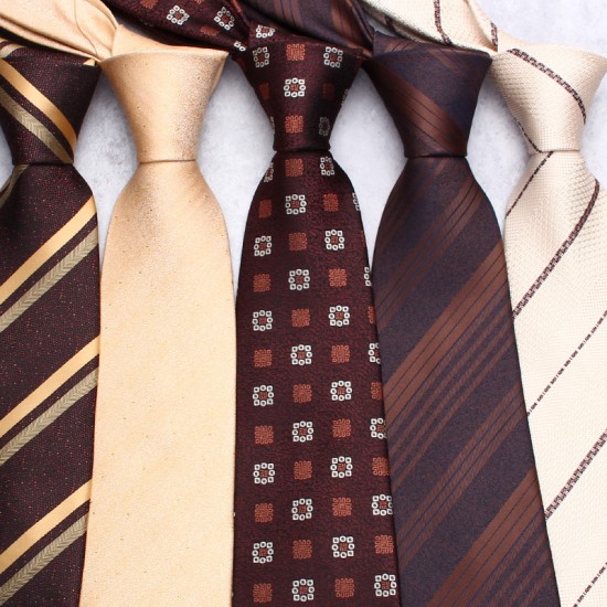 Lei'er brown ties, men's fashionable business polyester hand-tied ties, manufacturer wholesale, in a variety of colors