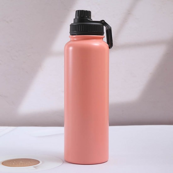 304 stainless steel thermos, double-walled vacuum space bottle, outdoor sports travel bottle, handle and hiking kettle wholesale