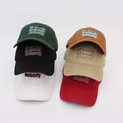 Spring and summer versatile baseball cap, letter embroidered peaked cap, couple's student trendy curved brim hat, Korean style soft top hat