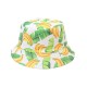 Overseas cartoon pepper and cucumber print bucket hat, double-sided bucket hat for couples, round sun hat for women