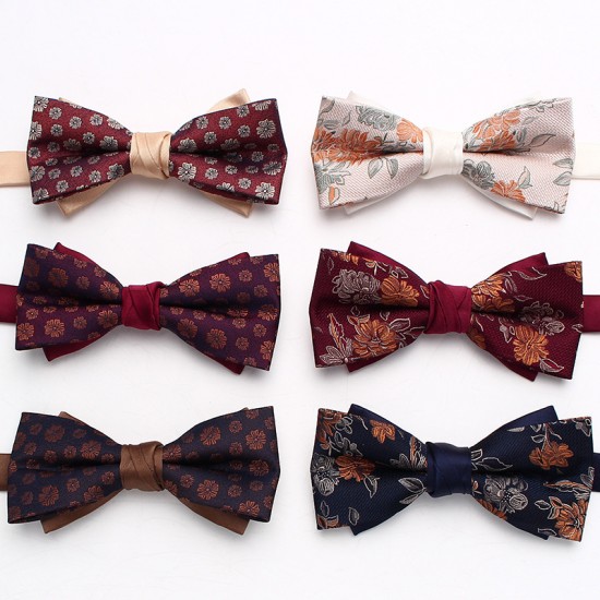 Lei'er patterned bow tie in stock, men's bow tie in multiple colors, wedding groom bow tie, bow tie with flower, wholesale. Lei'er patterned bow tie in stock, men's bow tie in multiple colors, wedding groom bow tie, bow tie with flower, wholesale.