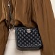 New commuter chain bag, small square bucket bag, genuine leather Chanel-style shoulder bag, luxurious crossbody bag