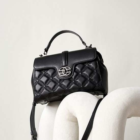 2025 New Genuine Leather Stone-Pattern Kelly Bag, Light Luxury, Niche Design, Fashion Handbags, Single-Shoulder and Crossbody Bags