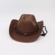 A spring/summer wide-brimmed sun protection straw hat with a cross-border, ethnic-style bull-head accessory. Cowboy hats for beach vacations