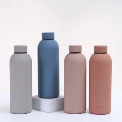 Wow Custom 304 stainless steel vacuum cup, outdoor portable, American-style small-mouth sports bottle with rubber paint