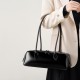 2025 new models, Korean women's bags. Niche design, large-capacity cowhide underarm shoulder bag, long red baguette bag for women