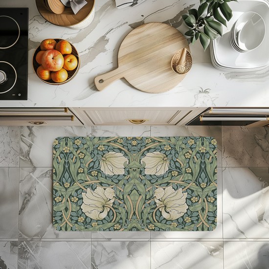 TEMU cross-border American retro floral diatom mud absorbent floor mats, quick-drying, non-slip bathroom and toilet foot mats, in stock.