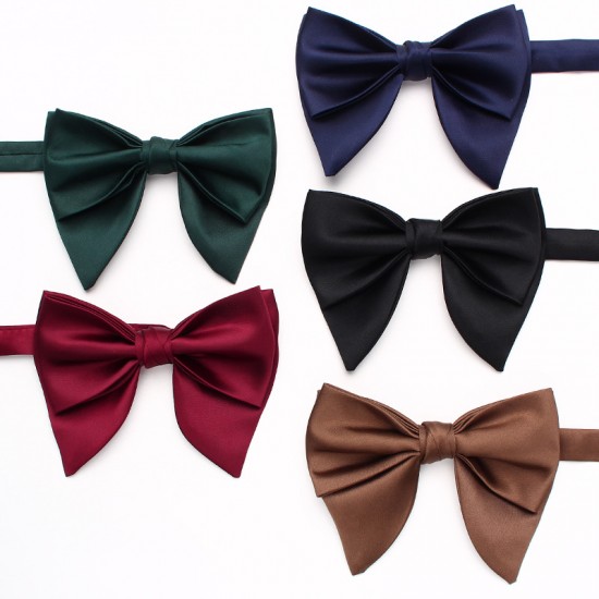 Men's bow tie tuxedos, large horn bow ties, solid color, male groomsmen's pointed bow ties, banquet performance bow ties