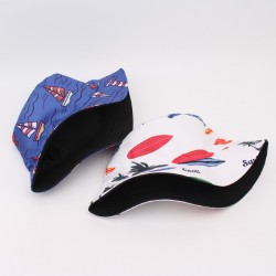 Overseas Cartoon-Patterned Yellow Duck Bucket Hat, Reversible Bucket Hat for Couples, Sun Protection, and Dome Hat