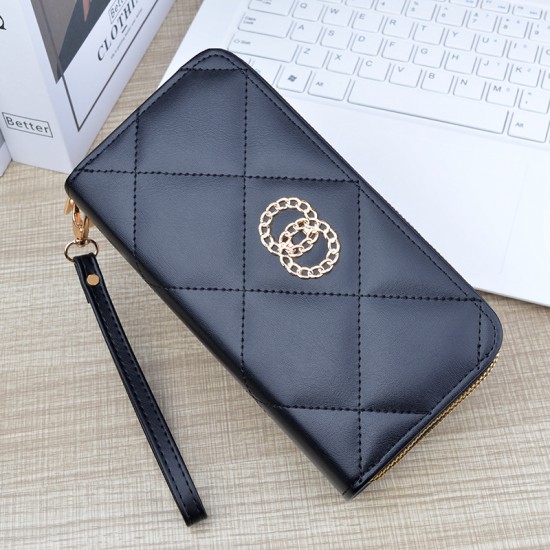 New style hand-held wallet for women - long style soft leather wallet with double layers, mother style fashionable simple large capacity zero money bag for mobile phone.