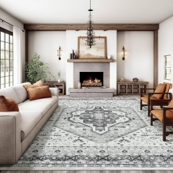TEMU cross-border Bohemian decorative carpet for the living room, non-slip, easy-to-care bedside rug.