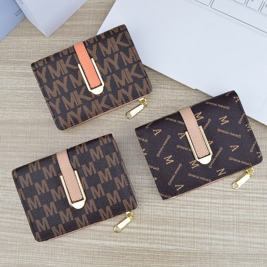 New women's wallet - short style wallet, women's student, fresh and sweet three-fold soft leather wallet, mini small wallet