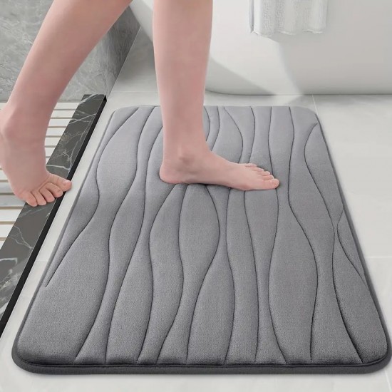 Wave-embossed coral fleece floor mats, absorbent bathroom doormats, wholesale Wave-embossed coral fleece floor mats, absorbent bathroom doormats, wholesale