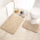 Thick embossed pebble coral fleece floor mats, bathroom floor mats, toilet U Two-piece set of absorbent bathroom floor mats