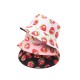 European and American creative strawberry print bucket hats for spring and summer outdoor leisure and sun protection, reversible hats European and American creative strawberry print bucket hats for spring and summer outdoor leisure and sun protection, reversible hats