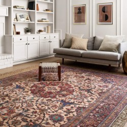Cross-border Amazon washable Oriental carpet, soft living room rug, waterproof floral distressed, stain-resistant for indoor use