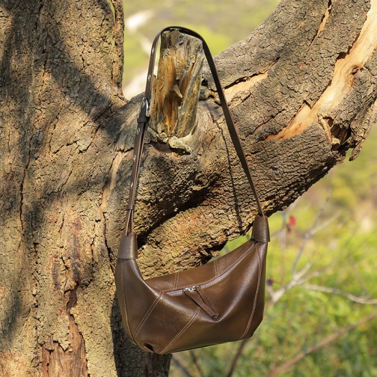 Genuine leather women's simple, top-grain cowhide bag, 2025 new, high-end, fashionable mother's bag, shoulder bag, and crossbody mini size.