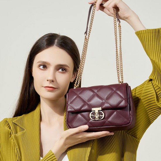 2025 new genuine leather women's bags, small crossbody bags, summer shoulder chain bags for women