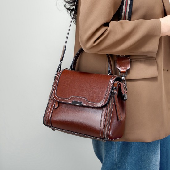 Genuine leather women's bag, 2025 new style bucket bag, genuine leather women's crossbody bag, commuter bag, single shoulder bag