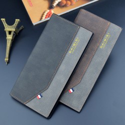 New men's wallet - long style wallet, vertical style thin soft leather wallet with multi-card slot, multi-card bag for suit bag