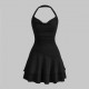 Cross-border European and American elegant and sexy tie-dye off-the-shoulder asymmetrical pleated dress, party evening dress
