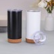 Cross-border oak cork-bottomed double-walled 16oz vacuum car mug, 304 stainless steel insulated coffee mug
