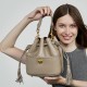 2025 new premium top-grain cowhide bucket bags, tassel-embellished niche drawstring bags.