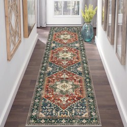 Cross-border TEMU Amazon vintage American hallway carpet, non-slip and stain-resistant, easy-care floor mat for living room and balcony