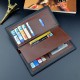 Men's wallet - long style, money clip, fashionable and patchwork color collision thin style for young men, multi-card slot, large capacity, fashionable and casual suit bag.