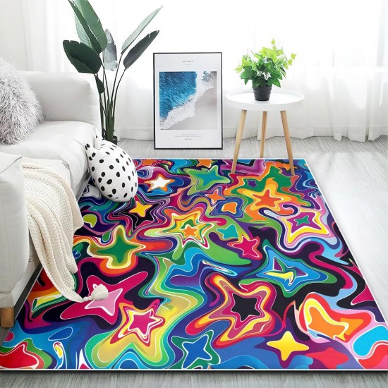 Creative 3D Living Room Carpet, Non-Slip, Wear-Resistant, Easy-Care, Coffee Table Mat, Bedroom Decorative Bedside Blanket