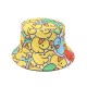 A reversible bucket hat with a cartoon yellow duck, outdoor sun protection, and a foldable bucket hat for women.