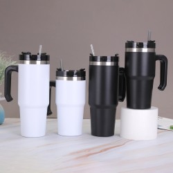 Cross-border 20oz/30oz portable car mug, large-capacity stainless steel thermos for men and women, wholesale