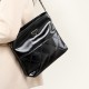 2025 new top-grain cowhide versatile small square bag, fashionable commuter shoulder and crossbody bag, trendy, popular for foreign trade, triangle logo