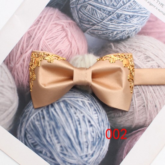 Leier men's stylish bow ties, trendy shirts, suits, banquets, and wedding accessories, including bow ties with gold embellishments.