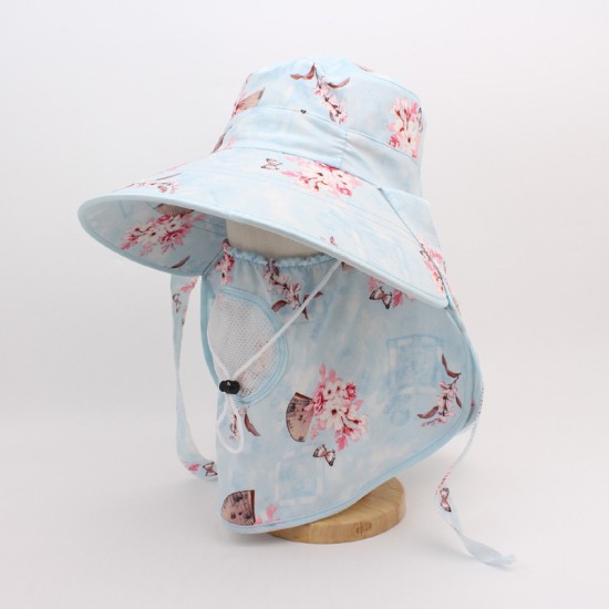 Women's spring and summer sun hats with UV protection, wide brim sun hats for outdoor farm work and tea picking