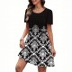 Spring and summer cross-border European and American new style Amazon women's wear positioned print geometric pattern fashion dress for women 2025