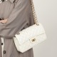 Top-grain cowhide bag, cowhide chain, Chanel-style fashionable diamond-patterned shoulder bag, small square genuine leather bag